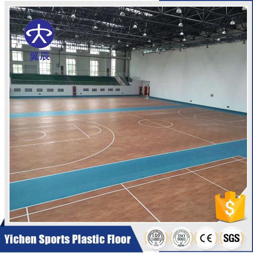 籃球館木紋PVC運(yùn)動(dòng)地板，籃球場(chǎng)PVC塑膠地板