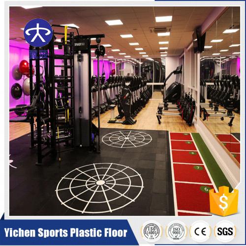 健身房塑膠地板，健身房PVC塑膠地板施工安裝效果
